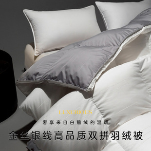 High-End丨160-Count Silent Fabric Goose down Quilt Core Hotel Duvet White Goose down Quilt Spring, Autumn and Winter Quilt Core