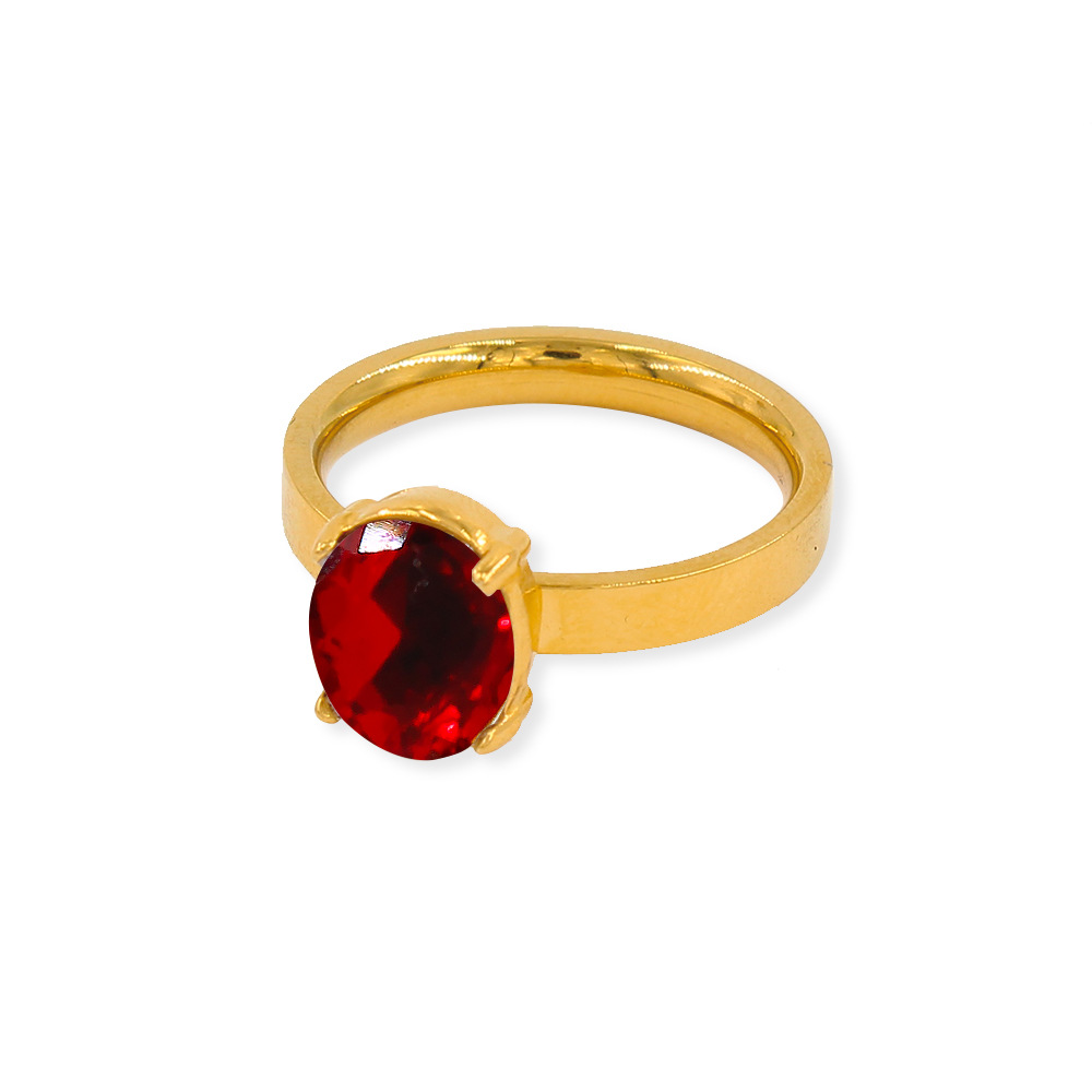 Daily Occasion Fashion Oval Titanium Steel Plating Zircon Rings