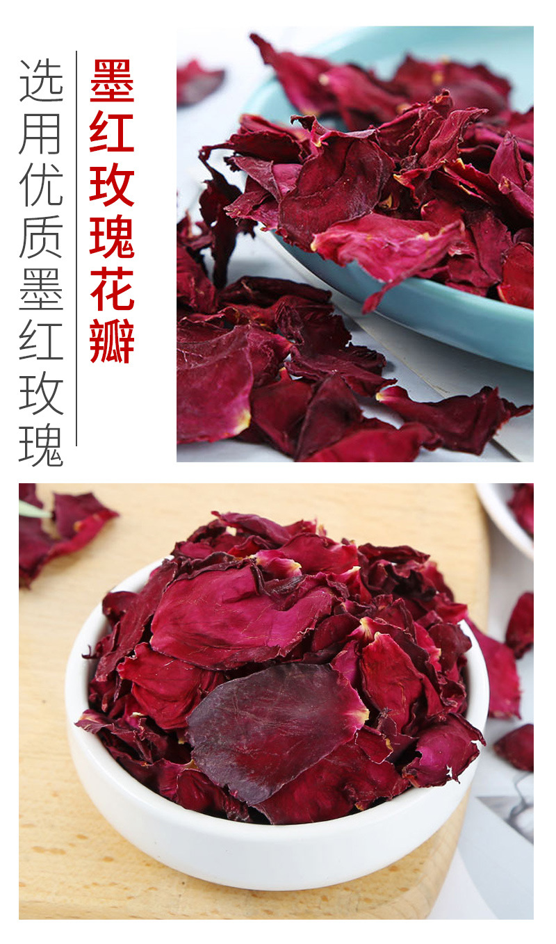 Rose Buds & Petals (Rosa spp.) — Pingyin, Golden-Edged, French Pink & Crimson Rose Herbal Tea in use