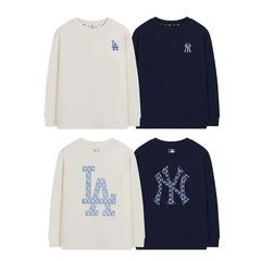 正确版MLB韩国潮牌老花系列运动休闲大logo男女同款宽松圆领卫衣