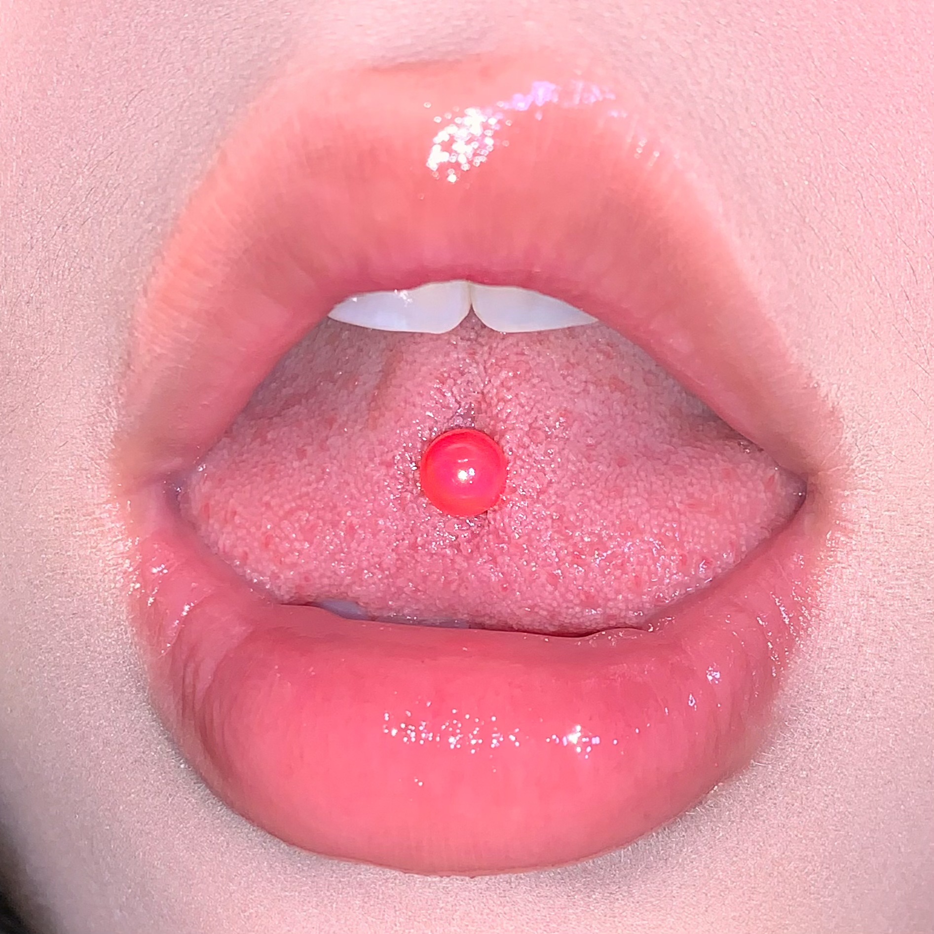 Purple Acrylic Ball Tongue Stud 316L Steel Titanium External Thread Tongue Ring Body Piercing Jewelry detail image 14