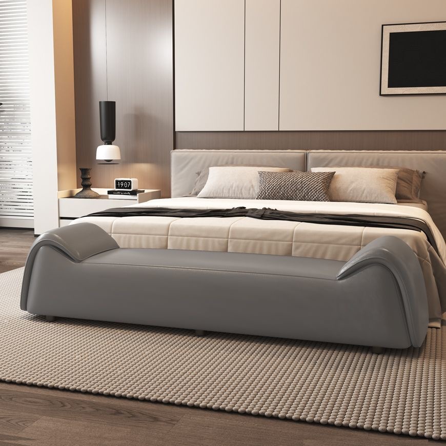 Italiano simple guarnición de cuero de gato taburete de cola de cama pareja cama moderna cabecera casera zapatos de cambio de dormitorio armario sofá taburete image 8