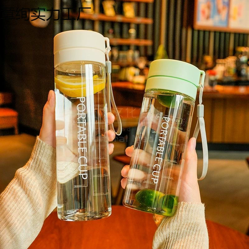 Простая бутылка для воды пищевого качества, чашка для воды, устойчивая к высоким температурам, летние спортивные принадлежности, простой и удобный пластик, высокий внешний вид, большая вместимость.