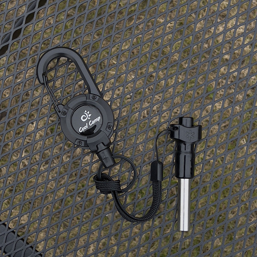 Outdoor camping multifunctional hanging buckle mountaineering bag quick hanging portable keychain telescopic wire rope buckle camping light pendant