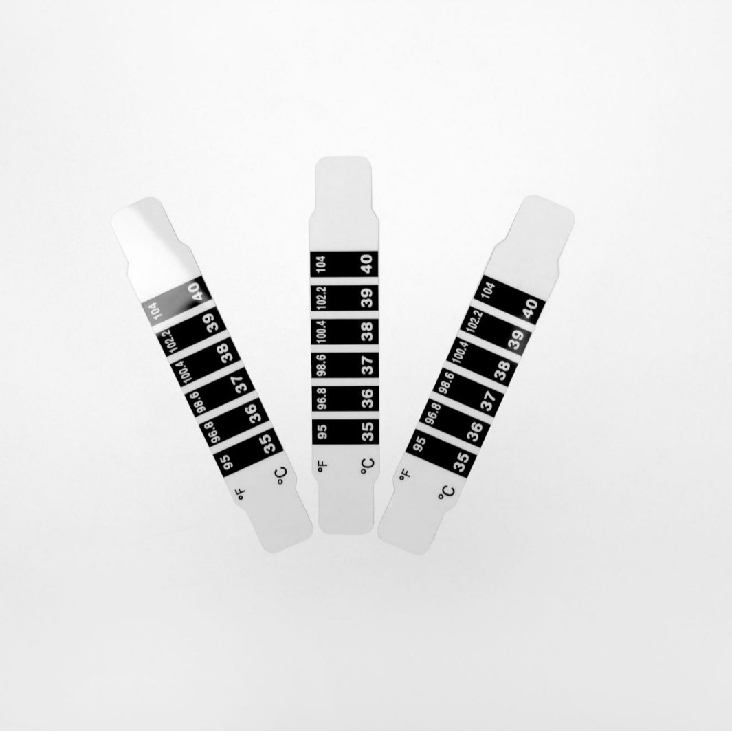 18-34 degree adhesive-backed LCD temperature sticker
