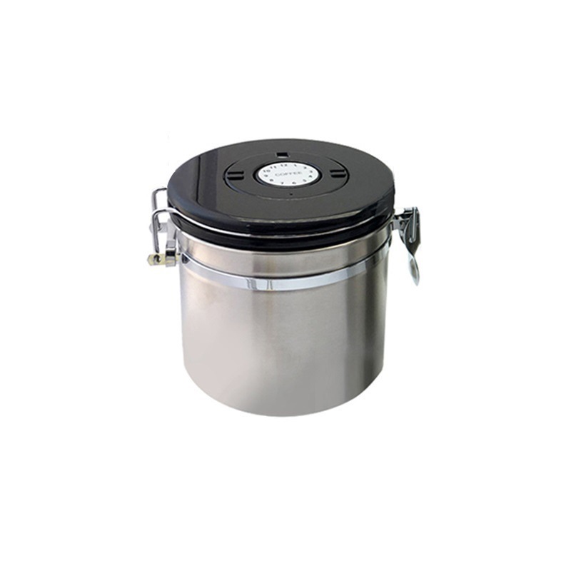 Frasco sellado transpirable de acero inoxidable Frasco de café de acero inoxidable Frutos secos Frasco fresco Válvula de escape Venta al por mayor Amazon