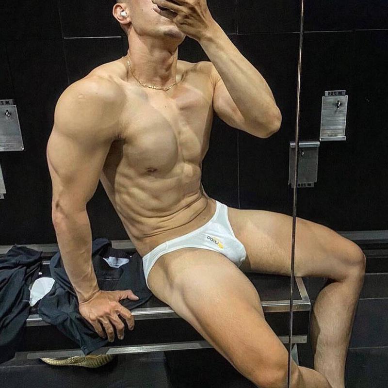 Trendy Sexy Men's Modal Solid Color Low-Rise Bulge Pouch Bikini Hip-Lifting Solid Color Underwear Briefs