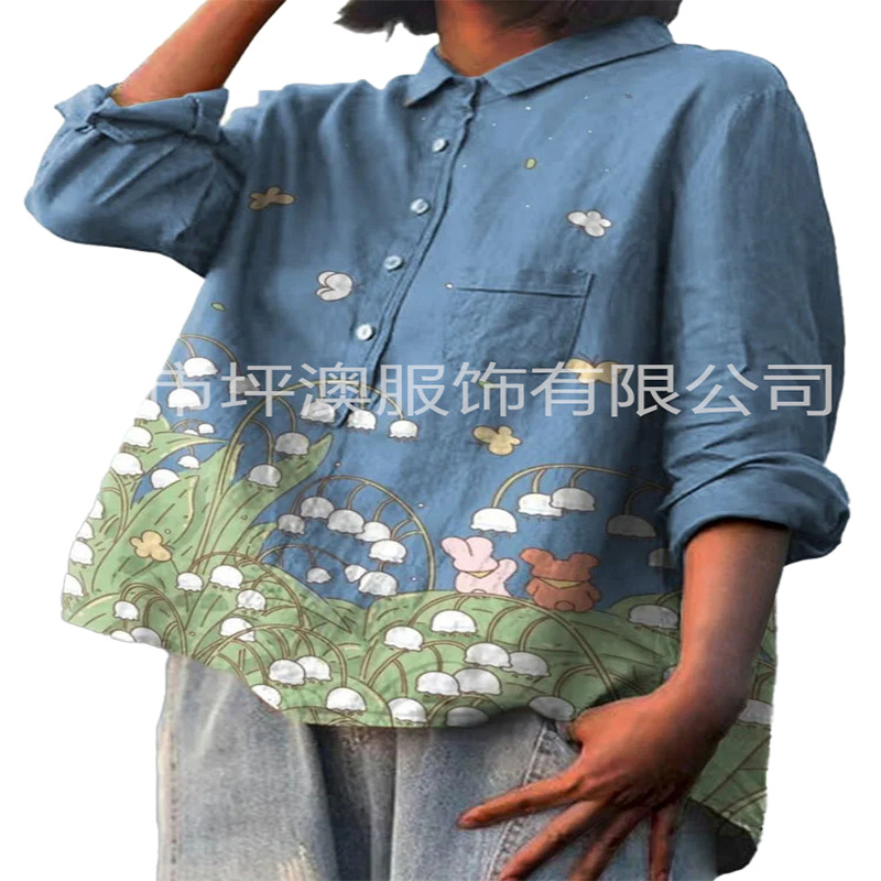 2025爆款夏季女装新款亚马逊速卖通宽松印花圆领休闲大码女装T恤