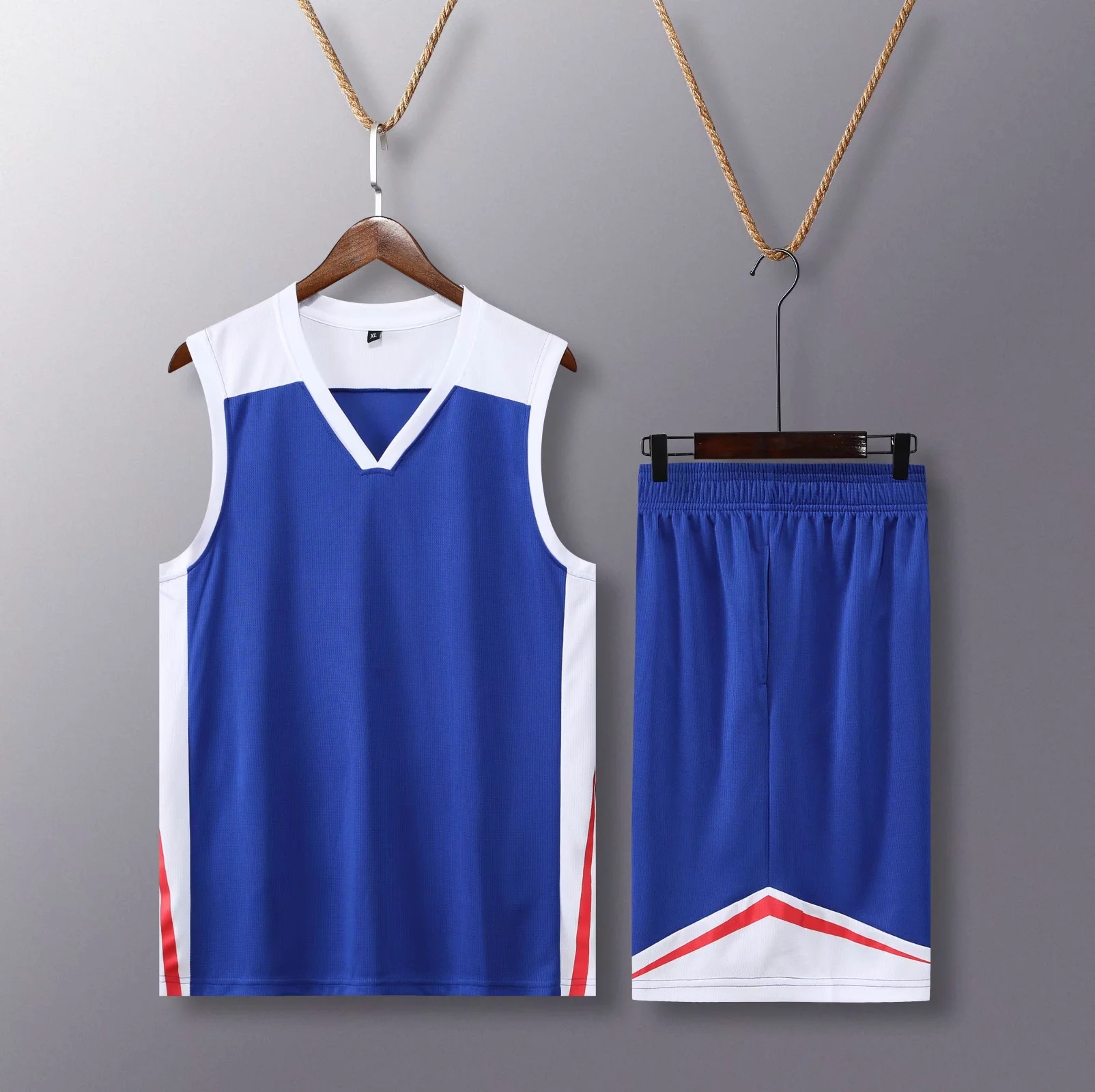Adult children's basketball clothes suit men's and women's two-piece set light version student sleeveless color matching Jersey printing