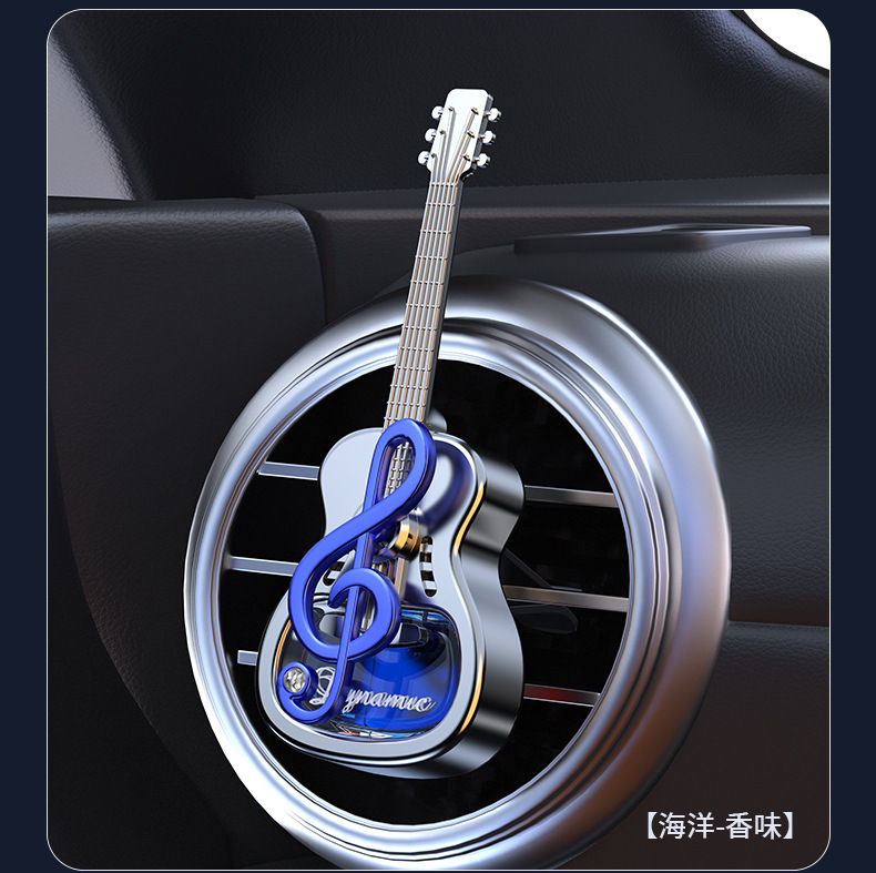 Car Air Freshener for Air Vent, Dynamic Musical Note Guitar Design, In-Car Vent Ornament, Customizable Fragrance