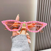 Fashionable sunglasses from pearl, neon glasses suitable for photo sessions, cat's eye, graduation party, European style