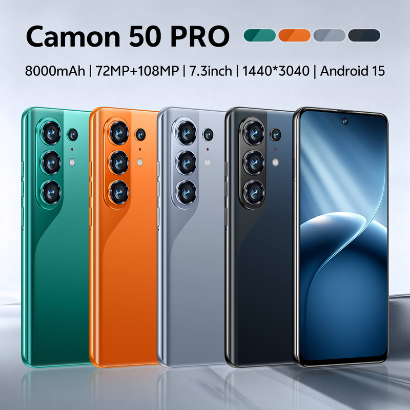 New Cross-Border Mobile Phone Camon50 Pro with Perforated Large Screen, Android, Foreign Trade, In-Stock, Hot-Selling, Dropshipping Smartphone
