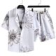 Factory Direct Men's Cardigan Casual suit 3D Digital Print Short Sleeve Shirt Hawaii suit Beach suit