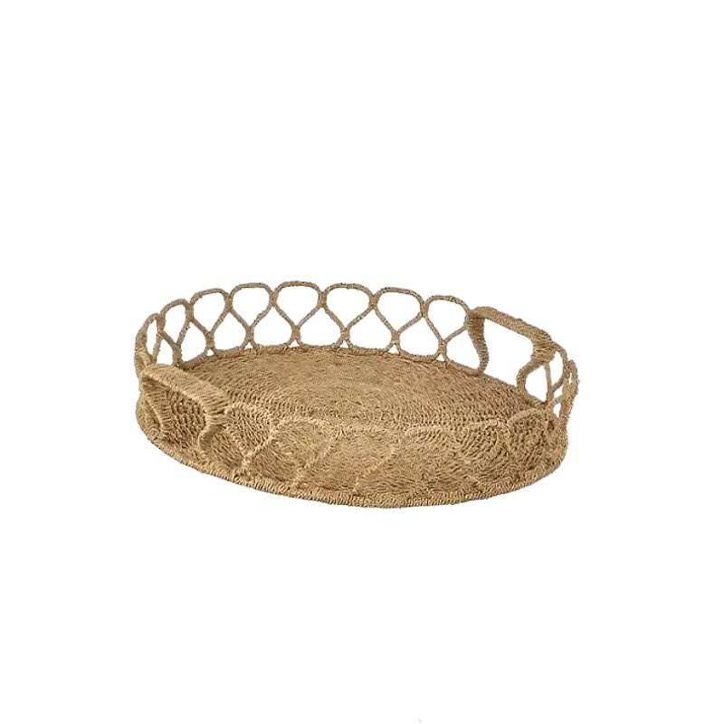 Cesta de almacenamiento de algas, mesa para el hogar, cesta tejida a mano, pan, cesta de frutas secas, mesa de café, decoración de restaurante