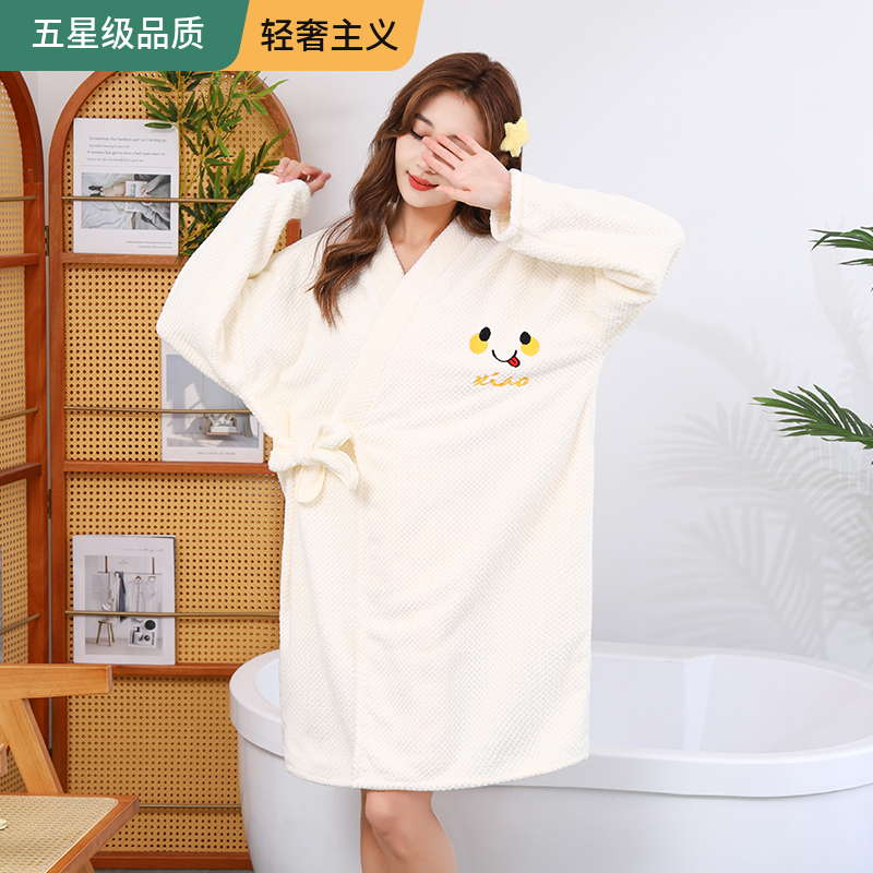 W1TY 목욕 타월 목욕 가운 여성의 가을과 겨울 2023 새로운 웨어러블 두꺼운 목욕 스커트 성인 비 흡수성 빠른 건조 잠옷