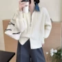 新款秋冬翻领拼接毛衣