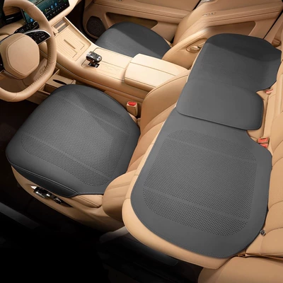 Seat Cushion, Universal for All Seasons, Seat cushion, seat cover - noble-black-punched-breathable-and-fully-edged-three-piece-set-for-the-entire-car