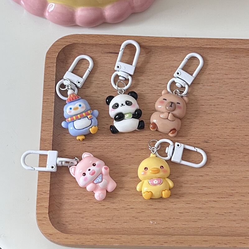 Penguin Winter Small Cartoon Keychain Cute Panda Duck Duck Puppy Animal Pendant Girl Girlfriend Couple Gift Penguin Winter Small Cartoon Keychain Cute Panda Duck Duck Puppy Animal Pendant Girl Girlfriend Couple Gift