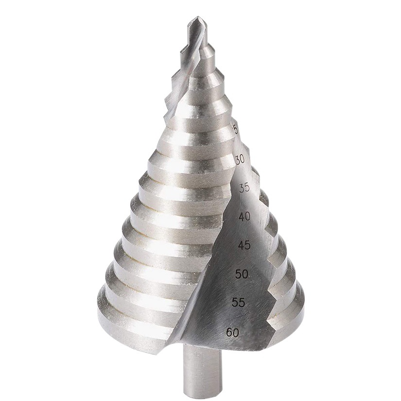 Acero de alta velocidad 6-60 espiral ranura triángulo mango escalera pagoda taladro eléctrico taladro escariado paso abridor