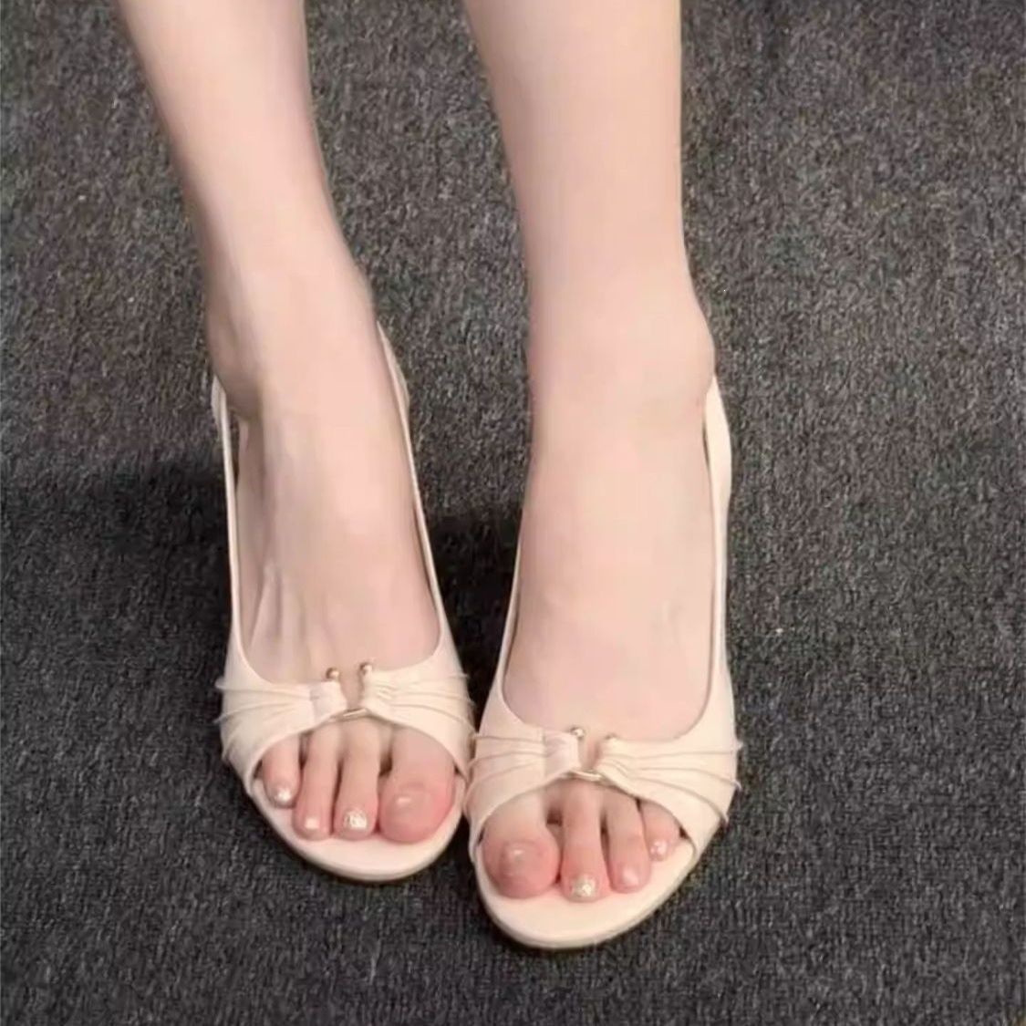 2026 French Retro Fish Mouth Heeled Sandals