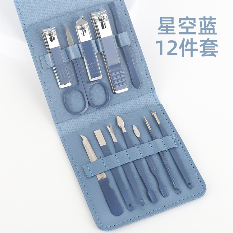 Nuevo bolso plegable cortaúñas traje Matcha verde 16-piezas conjunto de herramientas de uñas hogar portátil cortaúñas traje