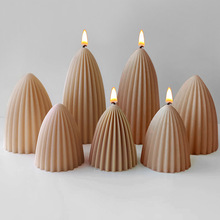 几何条纹柱模具 线条尖塔蜡烛自制手工香薰摆件DIY石膏磨具