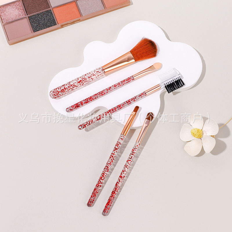 Polvo de cebolla de cristal creativo para maquillaje de belleza, herramienta de brocha de maquillaje transparente, juego portátil para aplicar polvo y fijar el maquillaje.