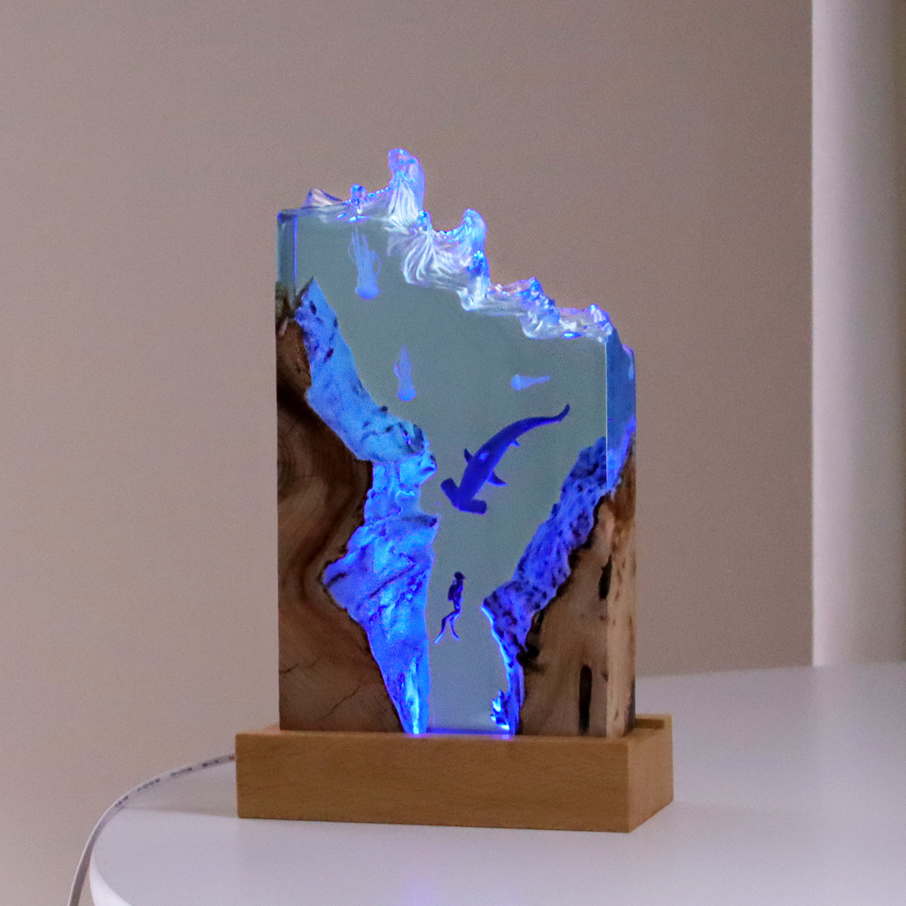 Handmade Epoxy Resin Crafts Marine Human and Nature Micro Landscape Accompanying Ceremony Office housewarming new house ornaments tide