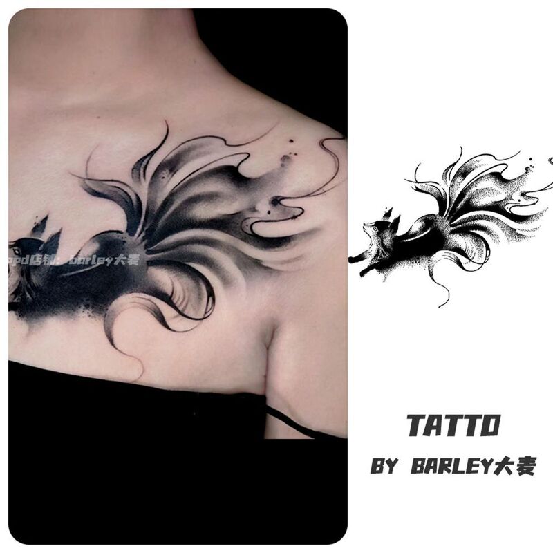Fox Dark Herbal Tattoo Patch Chest Collarbone Juice Waterproof Long-lasting Simulation Arm Sexy Spice Girl Advanced Fox Dark Herbal Tattoo Patch Chest Collarbone Juice Waterproof Long-lasting Simulation Arm Sexy Spice Girl Advanced