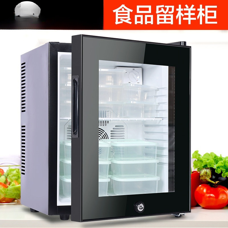 Special Cabinet for Kindergarten Food Sample Storage, Double-Lock Small Refrigerator, Small Hotel Preservation Cabinet, Display Cabinet with Temperature Display