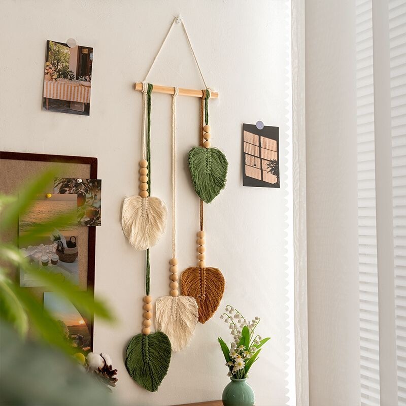 Wall-mounted decorative tapestry, handmade wall decoration, fresh and simple room renovation hanging piece, homestay background wall