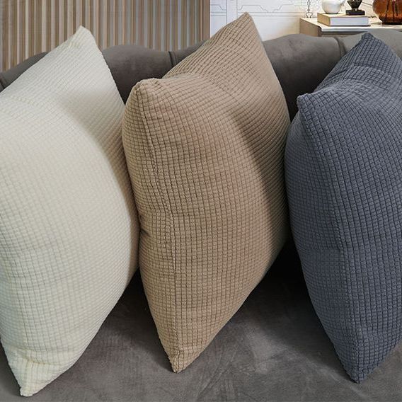 简约抱枕客厅纯色沙发靠垫床头靠枕办公室午休腰枕网红枕套可拆洗