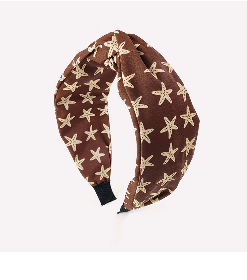 Starfish Printed Wide-brimmed Knot Retro Headband Wholesale Jewelry Nihaojewelry display picture 6