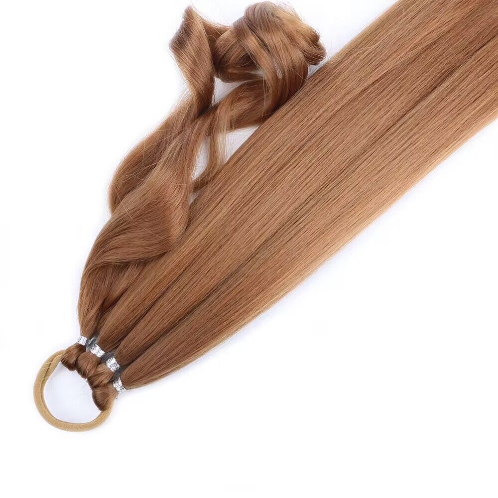 Peluca ponytail mujer enrollamiento extensión del pelo ponytail peluca Cola de Caballo de boxeo en stock Xuchang trenza peluca