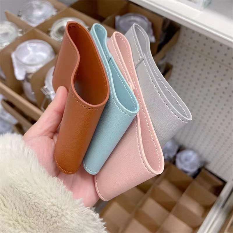 时尚咖啡竹节杯套网红复古pu皮革杯子皮套隔热网红杯套定制logo