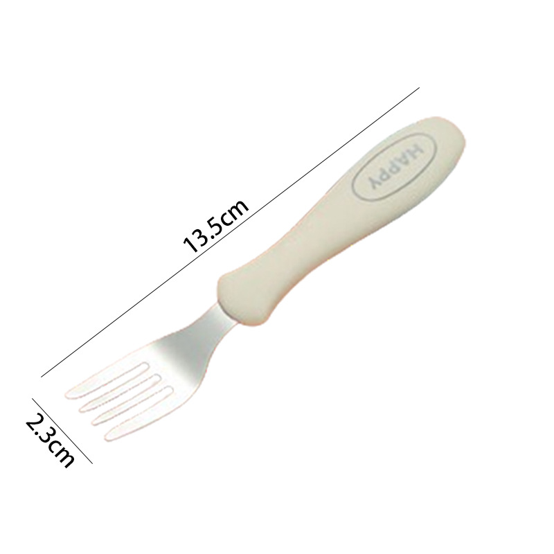 Creamy-white-316L 스틸 "행복한" 포크