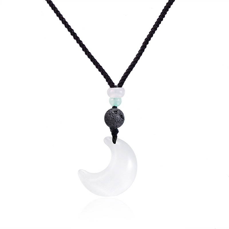 Simple Style Moon Opal Plating Couple Pendant Necklace display picture 4