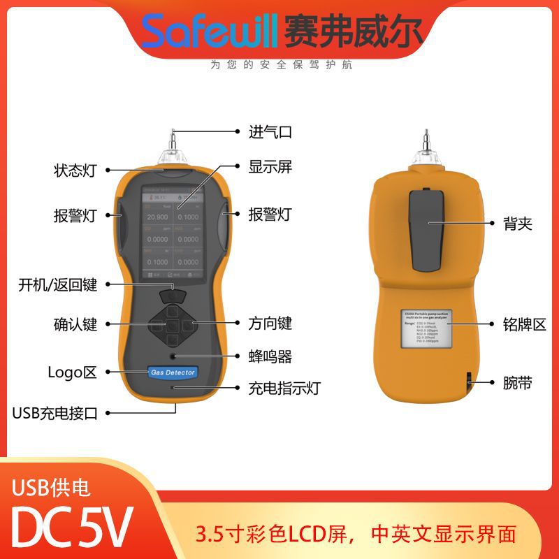 无眼界有毒有害气体检测   气体浓度声光报警器