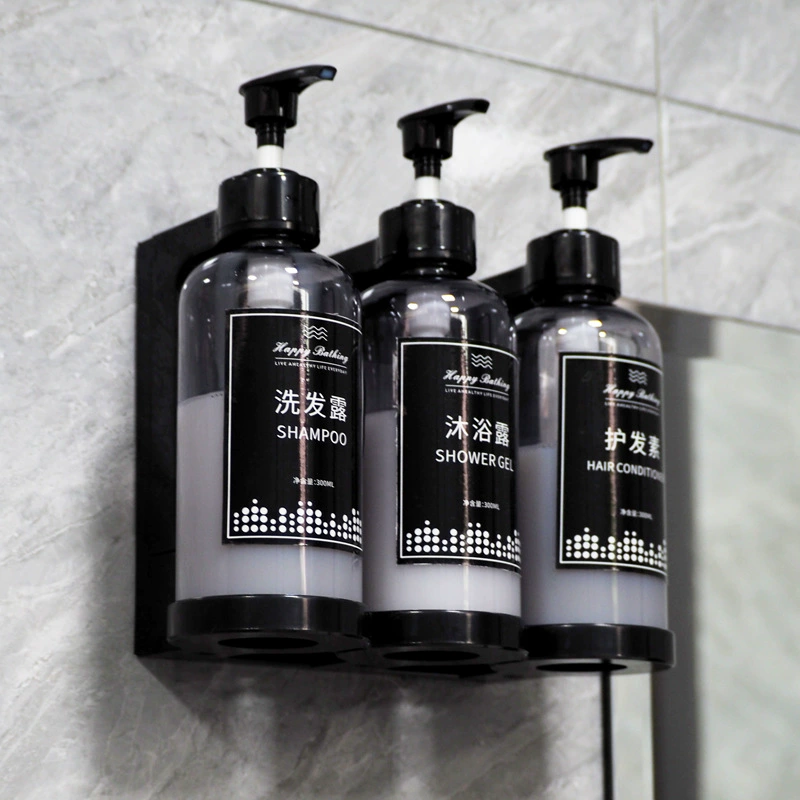Настенный набор из 3 распылителей для жидкостей Soap/Shampoo/Body Wash с настраиваемыми наклейками