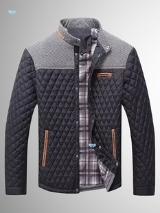 Casual Diamond Quilted Warm Winter Jacket for Men Cross-Border