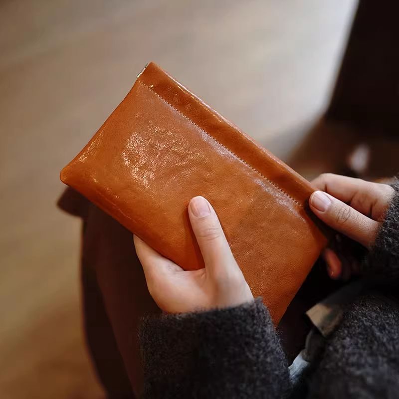 Automatic Closing Tight Mouth Cosmetics Bag Lipstick Bag Cosmetic Bag Small Mini Coin Wired Headphone Data Cable Cosmetics Bag