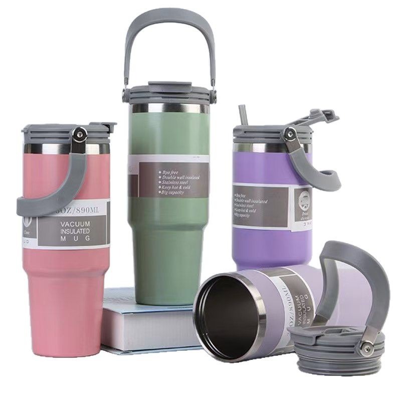Taza de coche portátil de bebida simple/doble americana Taza de vacío de acero inoxidable Taza de hielo portátil para coche al aire libre Nuevo