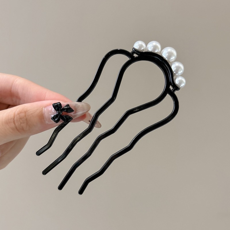 Papillón de cristal de alta sensación en forma de U pinzas de cabello pinzas