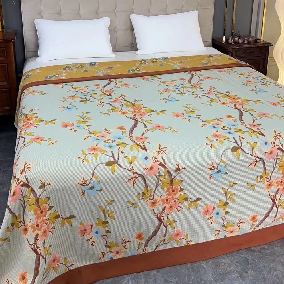 Couvre-lit en coton fleuri 1