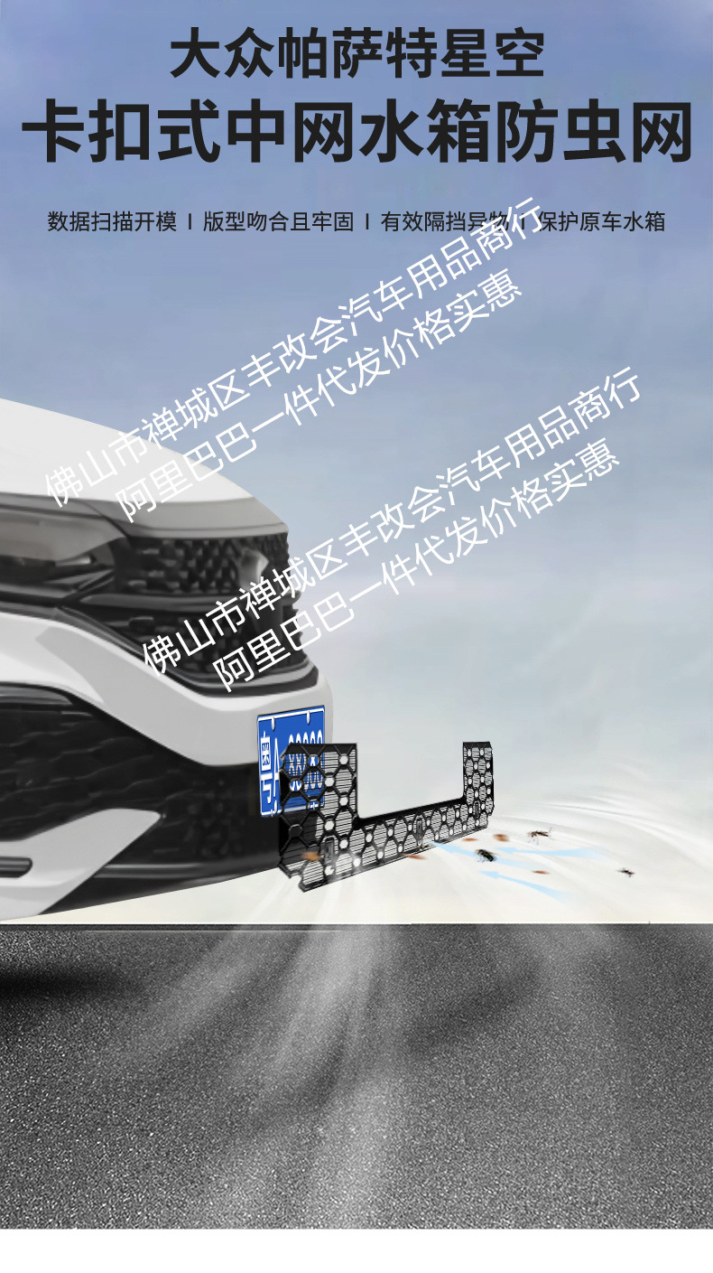 Suitable for Volkswagen Passat Starry Sky Series Car Insect-Proof Net Front Grille Special Modified Decorative Strip Accessories