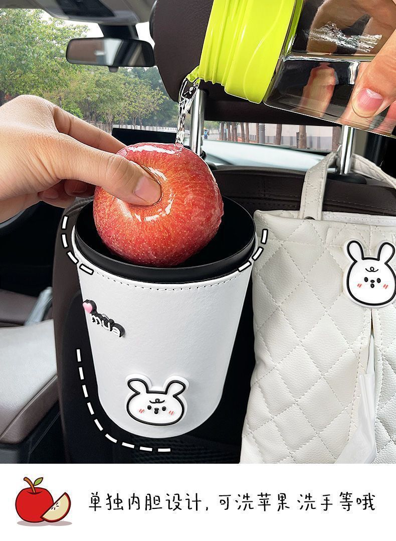 Car tissue box trash can two-in-one creative cute car seat armrest box front hanging tissue box female