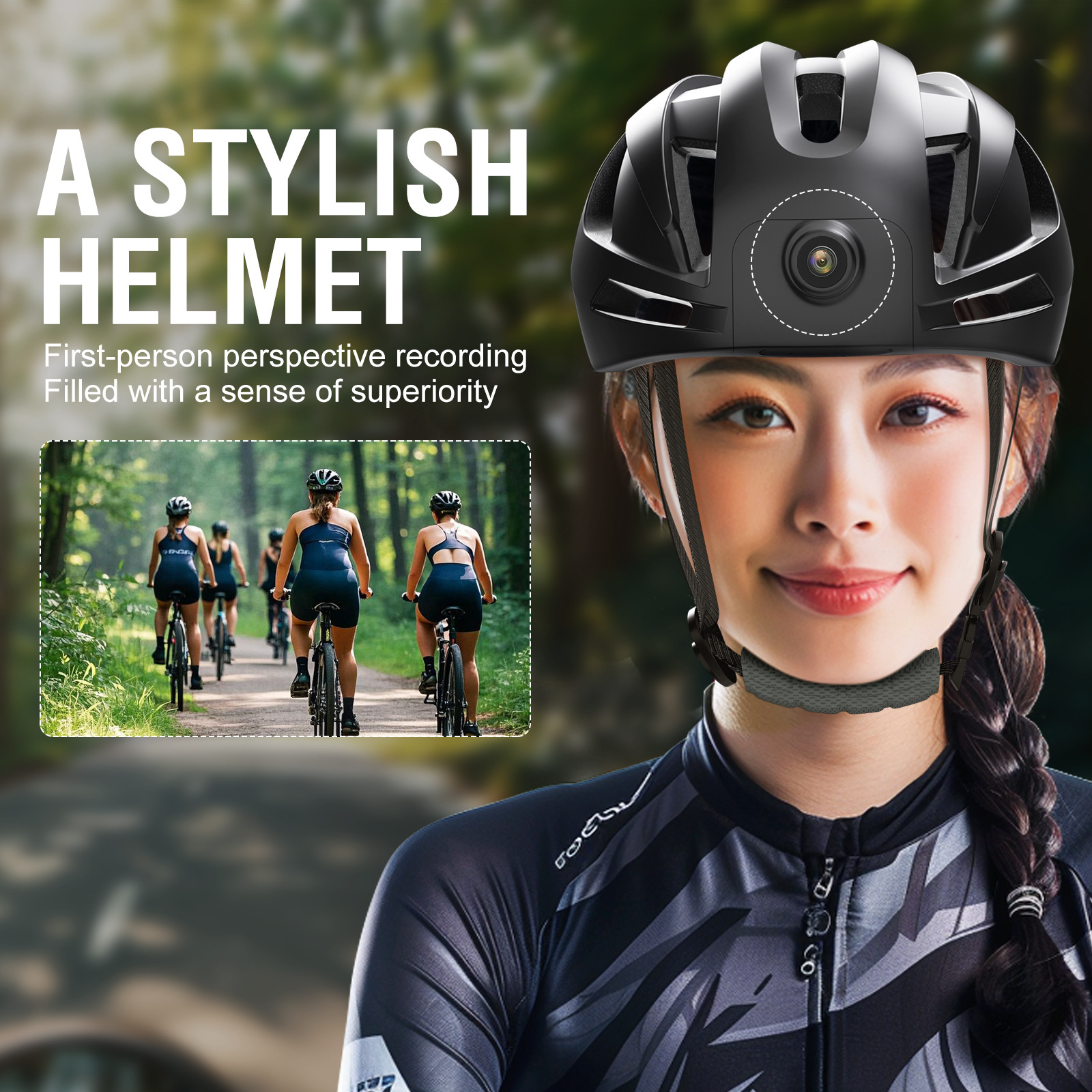 Nueva cámara de casco de motocicleta alta definición primera vista ciclismo grabadora anti-vibración cámara de deporte al aire libre