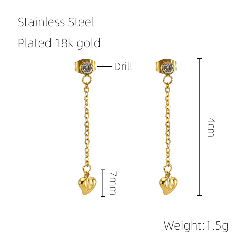 Nueva borla de acero inoxidable transfronteriza pendientes encantadores hembra europea y americana elegante ins luz pendientes de diamantes de lujo pendientes al por mayor