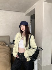 高级感气质立领拉链长袖外套女秋季别致显瘦宽松短款夹克开衫上衣