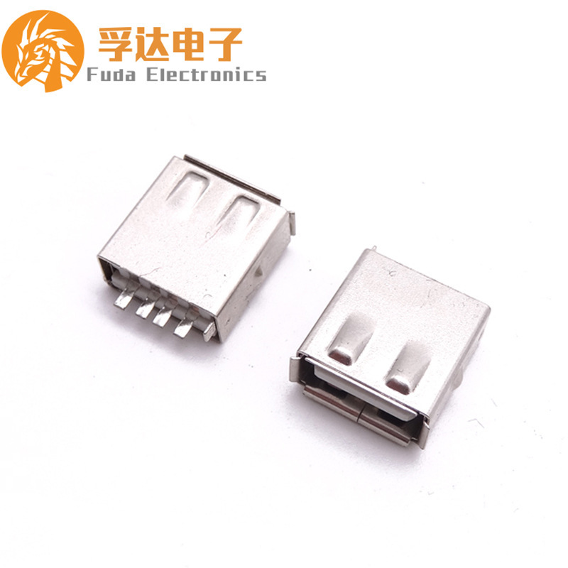 USB 2.0 Female Base USB Welding Wire Female Base with Sheath Shell Rolled Edge All-inclusive White Rubber Short Body Welding Wire Type
